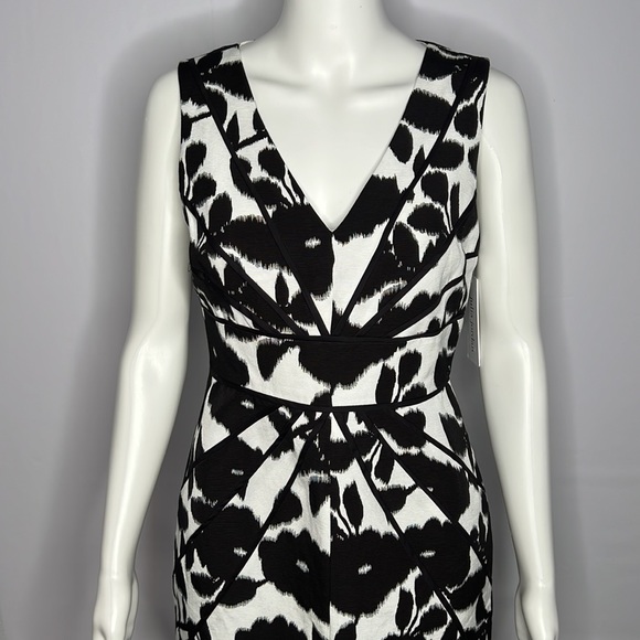 NWT Julia Jordan black white floral sleeveless sheath dress sz 6 - Picture 3 of 7